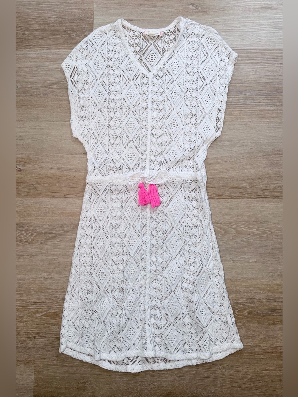 Egg New York Girls Crochet Swim Cover-Up Dress